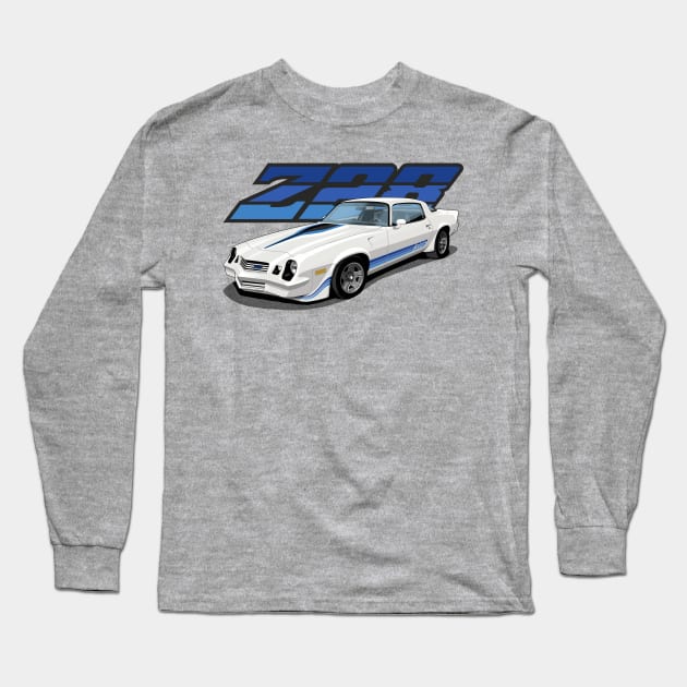 1981 Chevrolet Camaro Z28 in white Long Sleeve T-Shirt by candcretro